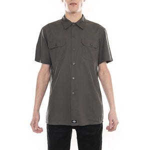 Talpa Charcoal - Camicia Maniche Corte Uomo Grigia 05 200314-CH . DICKIES 