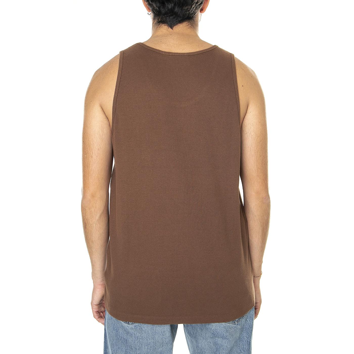 M' Bubble Tank Slit Brown - Canotta Uomo Marrone 134050054-SIL  OBEY 