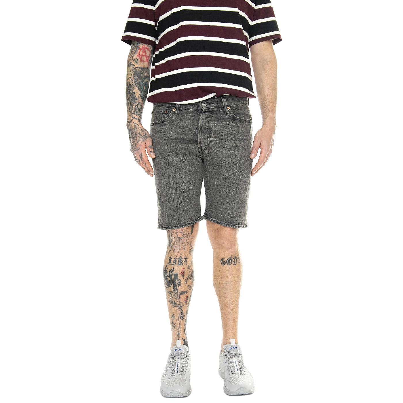 501 Original Shorts Lets Go To The Moon Black - Bermuda Denim Jeans Uomo Grigi 36512-0225  LEVIS 