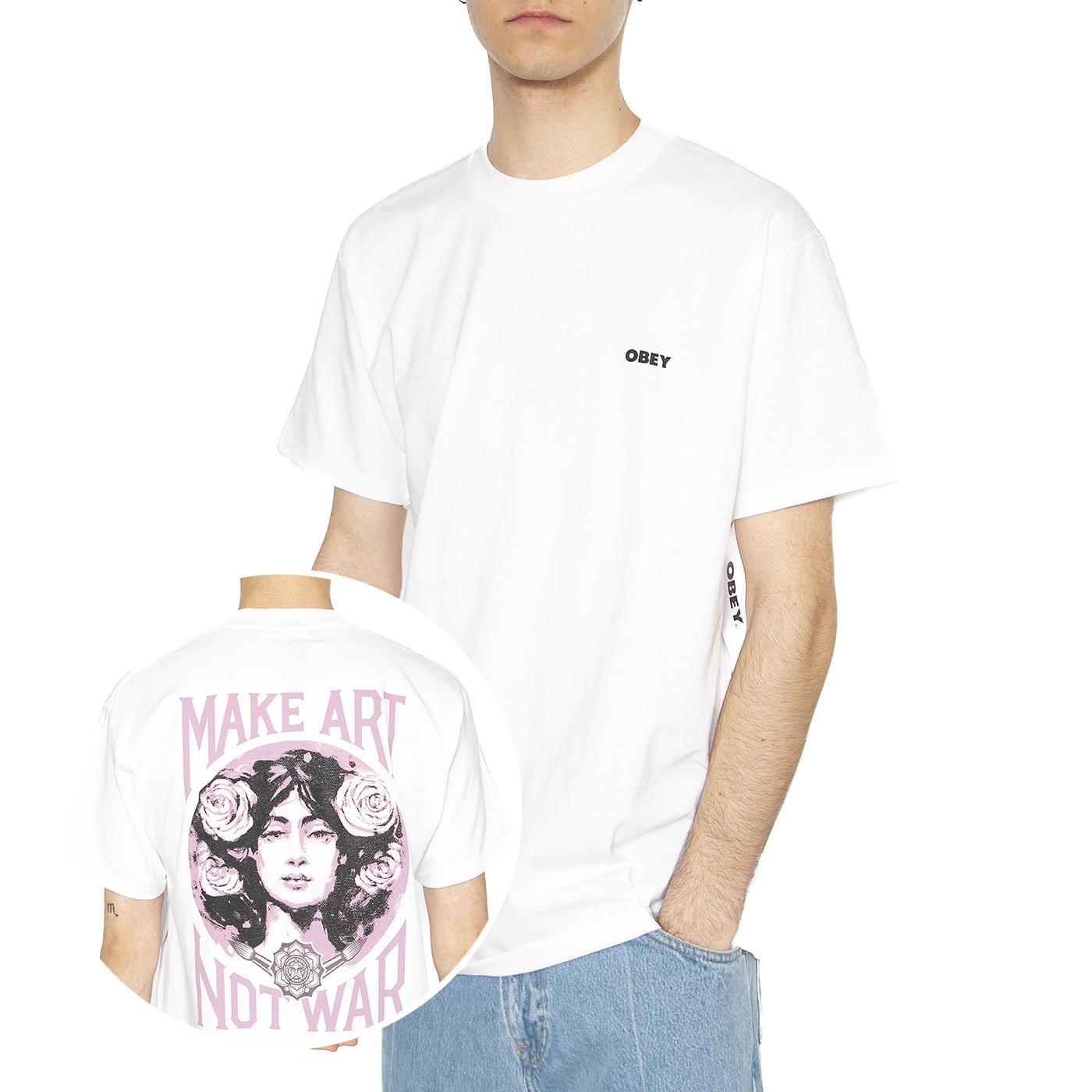 Obey Make Art Not War Tee White - Maglietta Girocollo Uomo Bianca 165264062-WHT  OBEY 