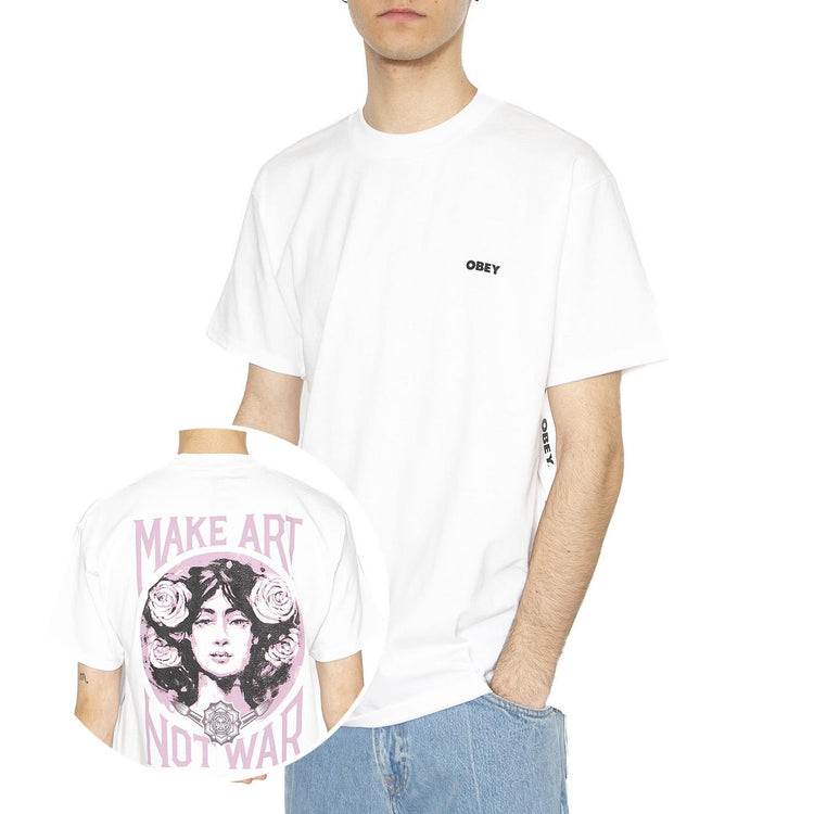 Obey Make Art Not War Tee White - Maglietta Girocollo Uomo Bianca 165264062-WHT  OBEY 