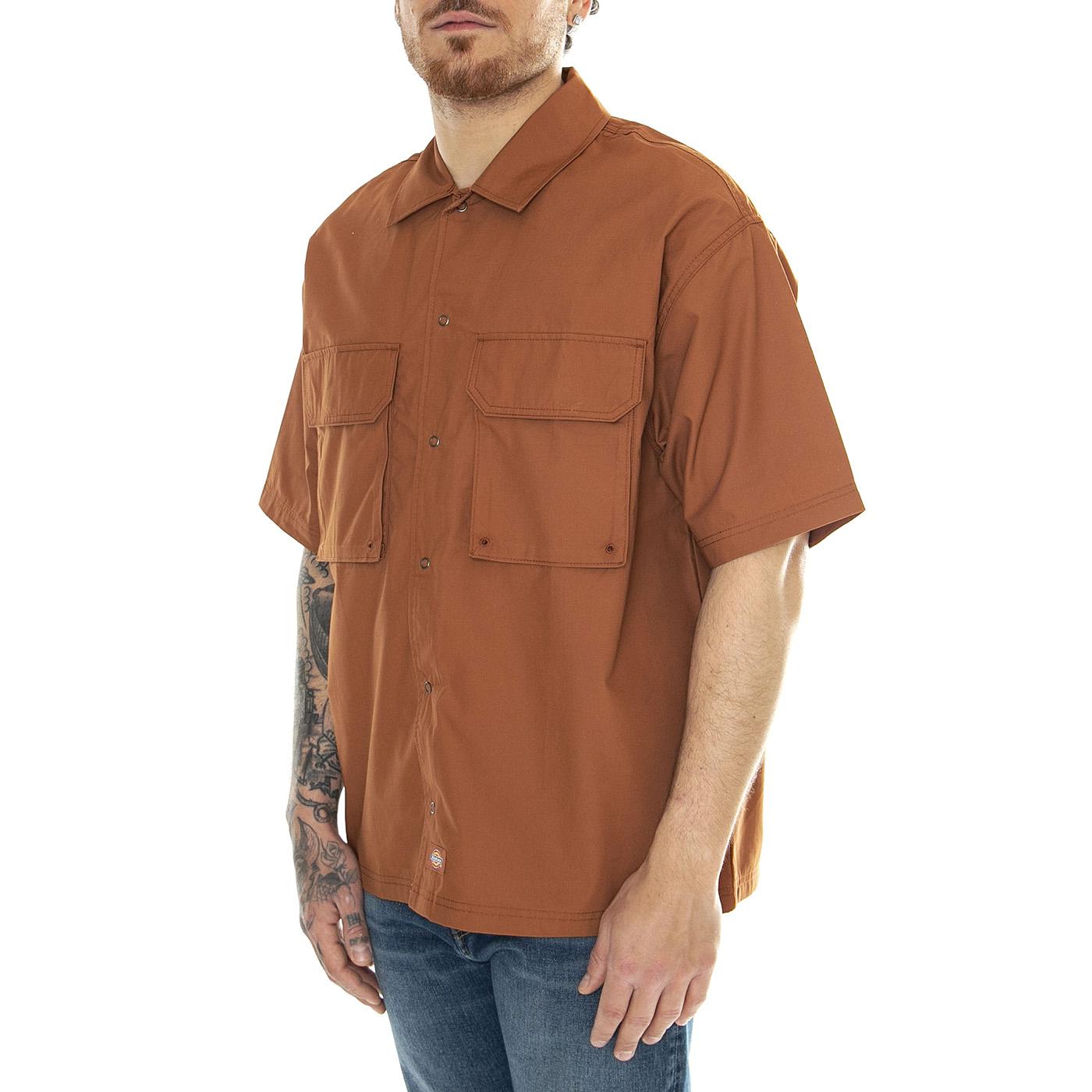 Fisherville Shirt Mocha Bisque - Camicia Maniche Corte Uomo Marrone DK0A4YS6H161  DICKIES 