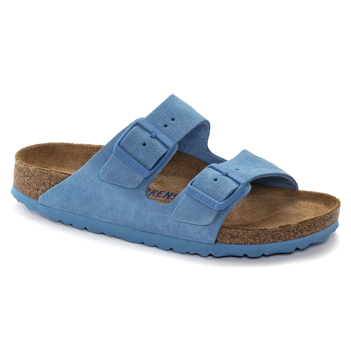 Arizona SFB Sky Blue Suede Leather - Sandali Uomo / Donna Blu 1024066  BIRKENSTOCK 