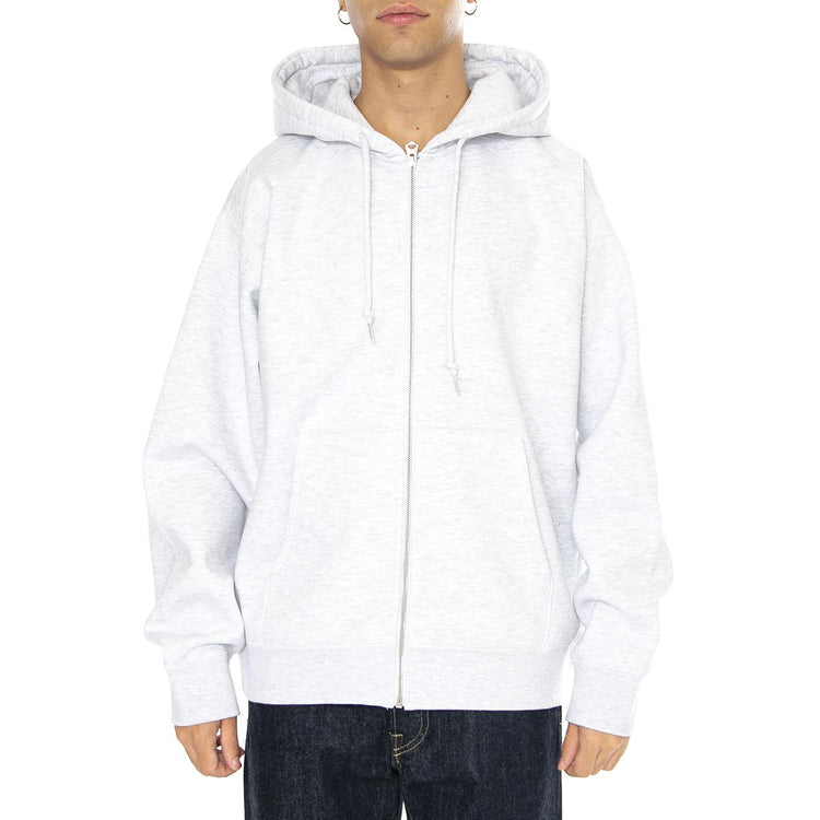 Established Works Bold Zip Hood II Fleece Grey - Felpa Uomo Grigia 112460022-ASH GREY  OBEY 