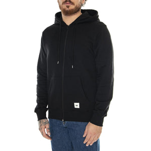 Zip Up Hoodie Black - Felpa con Cappuccio Uomo Nera 6050127-10158  CAT 