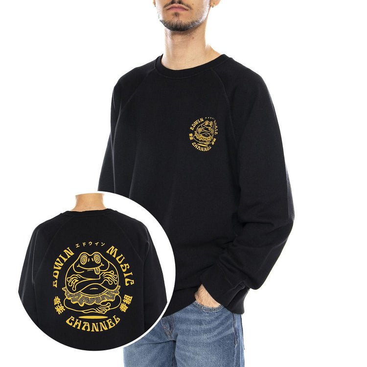 EDWIN Music Channel Sweat -- Felpa Girocollo Uomo Nera I032507.89.67. 89.67 EDWIN 