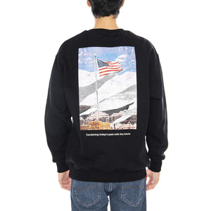 Stars and Stripes Cewneck Black - Felpa Girocollo Uomo Nera 6050169 10158 CAT 