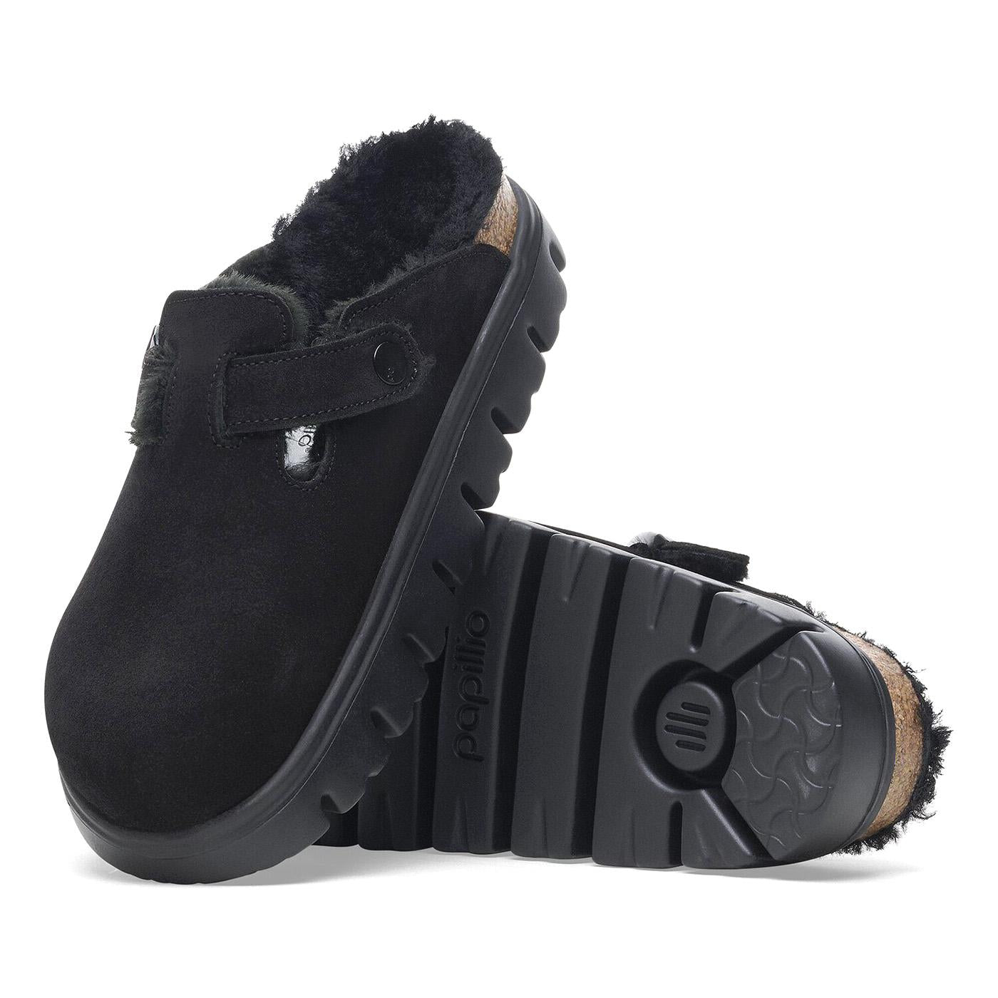 Boston Chunky Shearling - Black - Sabot in Pelle Scamosciata Donna 1028453 . BIRKENSTOCK 