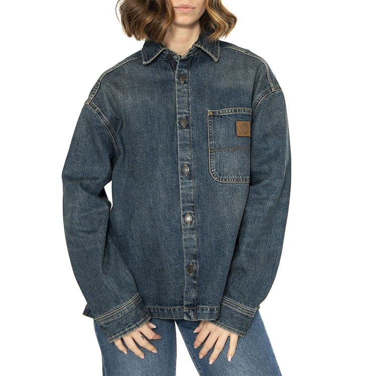 W' Lovilia Shirt Jac Blue - Camicia / Giacca Donna Denim Jeans Blu I034461.014Q  CARHARTT WIP 