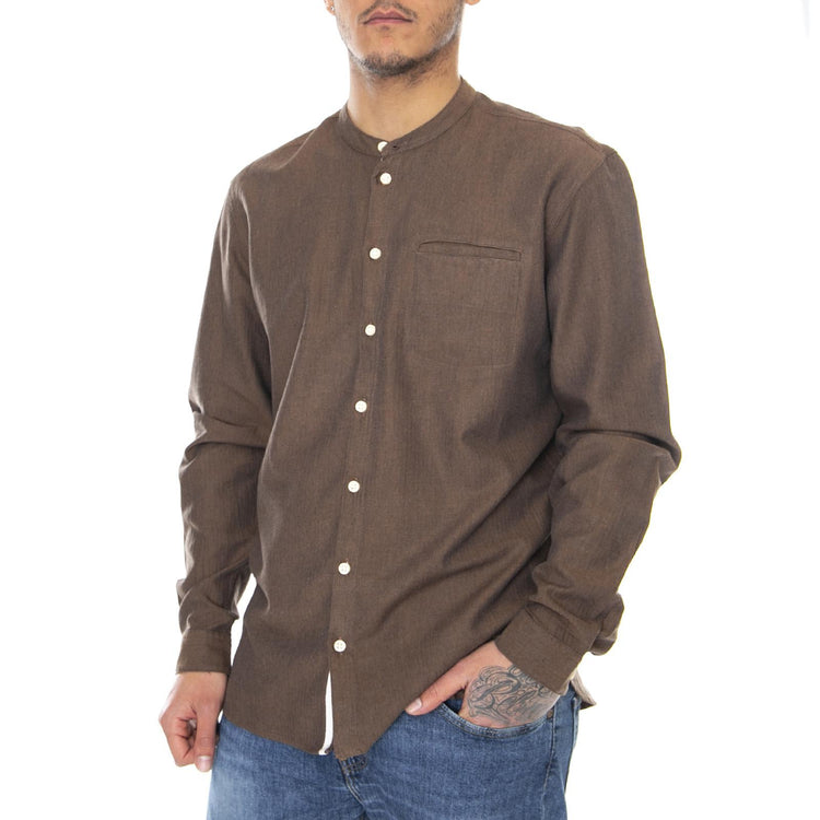 Mens Getty Shirt - Cashew - Camicia Uomo Marrone 140580098-114  MINIMUM 