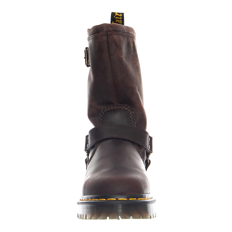 Anistone Hi - Dark Brown / Burnished Waxy Pull Up WP - Stivali Donna Marroni 31901201 . DR.MARTENS 