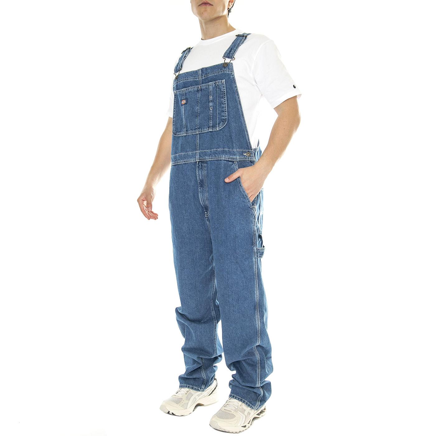 Dickies Classic Denim Bib Classic Blue - Salopette Denim Jeans Uomo Blu DK0A4XYACLB1  DICKIES 