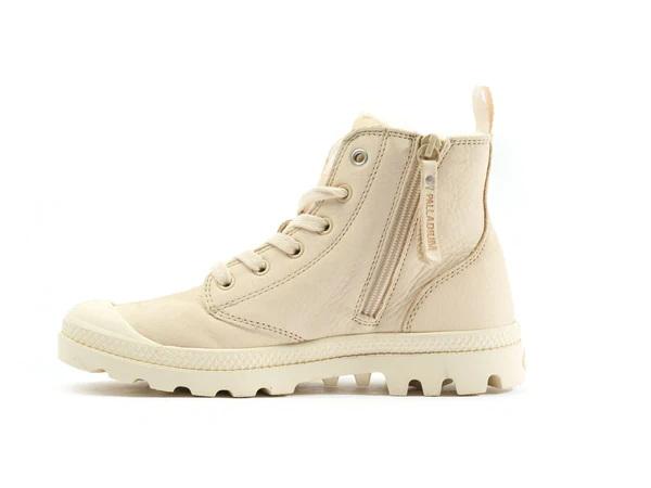 Pampa Hi Zip Wl Sahara - Scarpe Stringate Profilo Alto Donna Beige PAS95982-217-M  PALLADIUM 