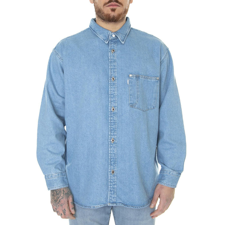 Silvertab Oversize Z2105 Light Indigo Worn In - Camicia Denim Jeans Uomo Blu A3404-0002  LEVIS 