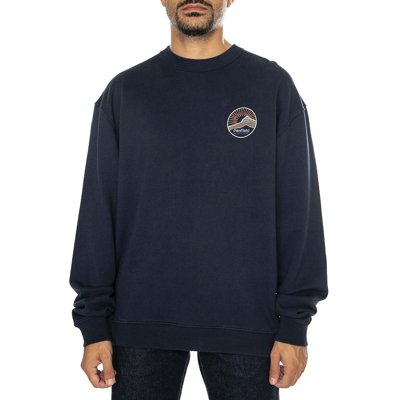 Circle Mountain LB Sweatshirt Navy Balzer - Felpa Girocollo Uomo Blu PFD0498-203  PENFIELD 