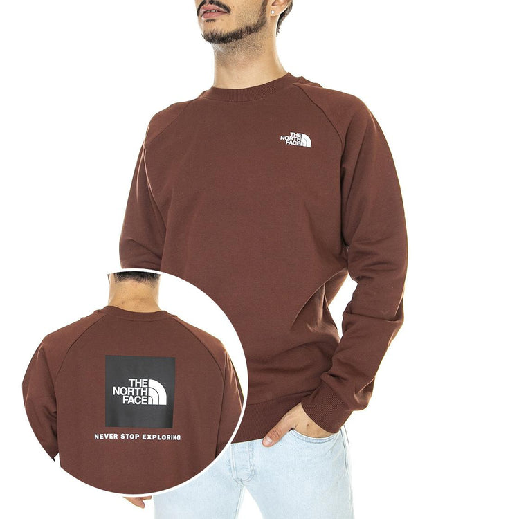 M Raglan Redbox Crew New Dark Oak - Felpa Girocollo Uomo Marrone NF0A4SZ96S21  THE NORTH FACE 