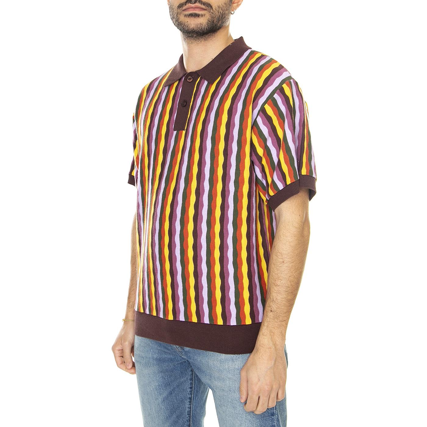 Surface Polo Sweater SS Sepia Multi - Polo in Maglia Uomo Multicolore 151000069-SEP  OBEY 