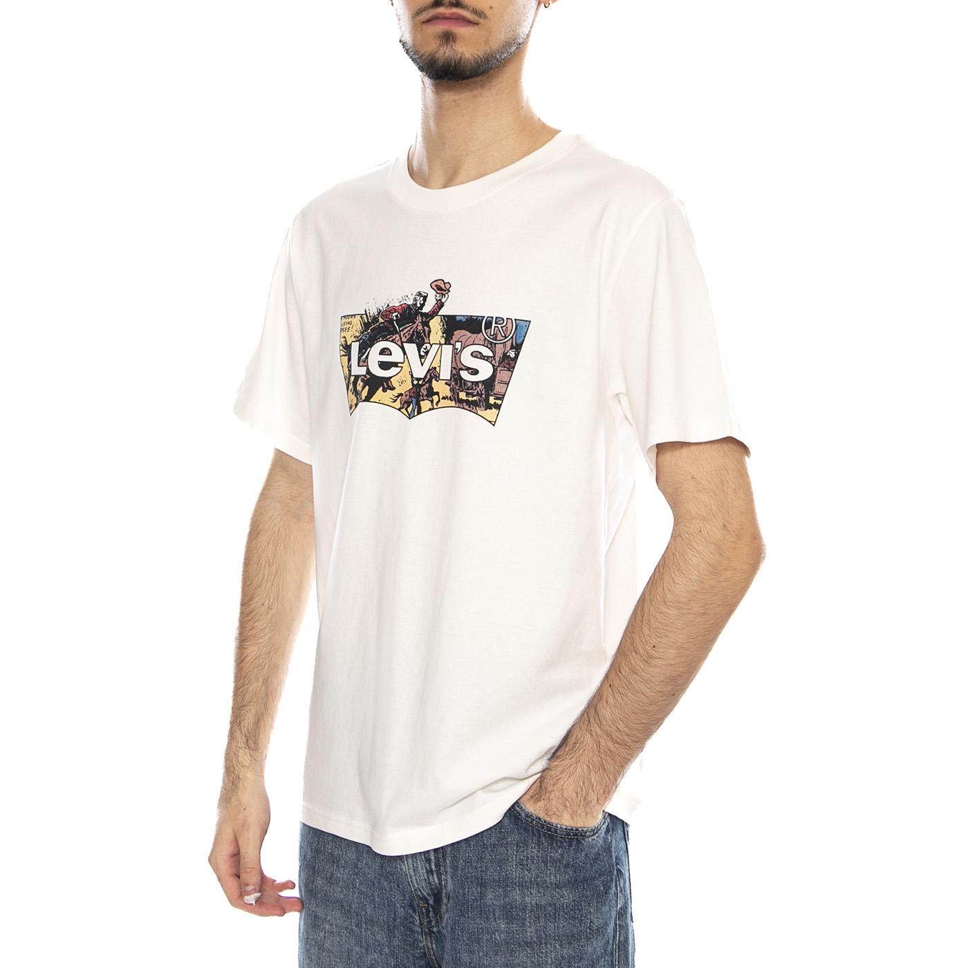 SS Relaxed Fit Tee - Coastal Creative Fresh And Smooth Pumice Stone - Maglietta Girocollo Uomo Bianca con Stampa 16143 2445 LEVIS 
