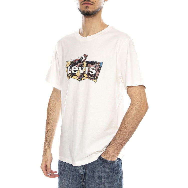 SS Relaxed Fit Tee - Coastal Creative Fresh And Smooth Pumice Stone - Maglietta Girocollo Uomo Bianca con Stampa 16143 2445 LEVIS 