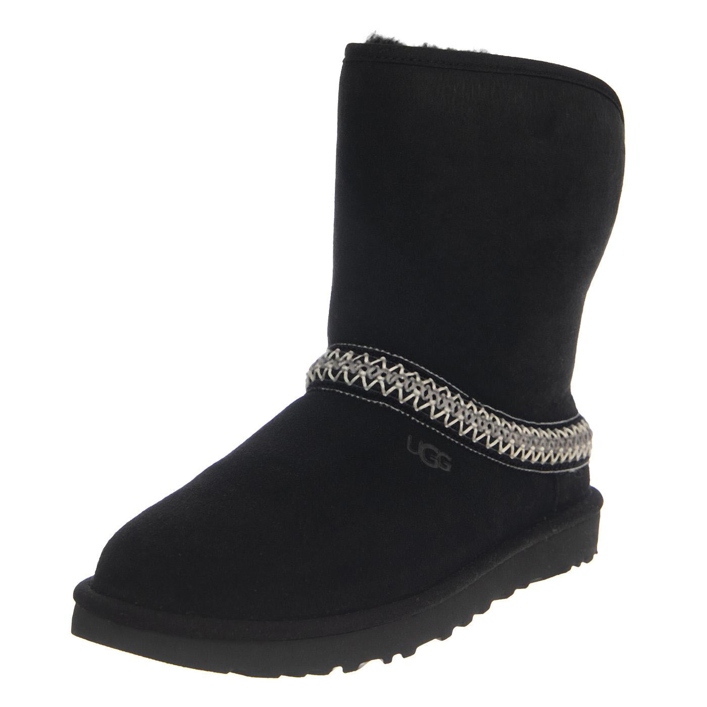 W Classic Short Crescent Black - Stivali Donna Neri UGSCLSCRBLK1161770W  UGG 