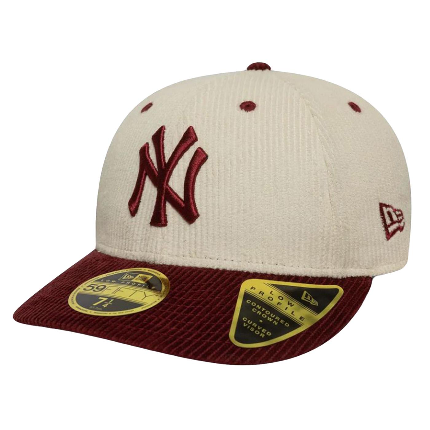 59FIFTY Low Profile Fitted New York Yankees MLB Cord - Cappellino con Visiera in Velluto a Coste Panna / nero 60691127  NEW ERA 