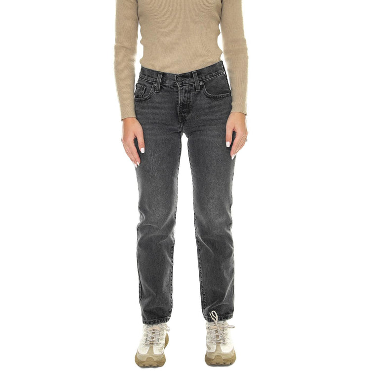 Middy Straight No Service Black - Pantaloni Denim Jeans Donna Grigi A4690-0000  LEVIS 