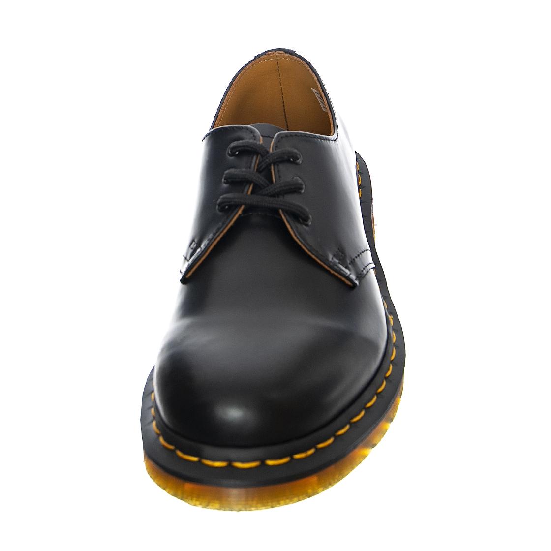 1461 Black Smooth 3 Eye Shoe - Low Profile Lace-Up Shoes Men's