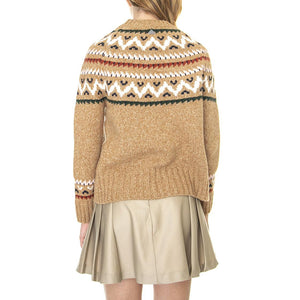Langford Knit Marram Grass - Maglione Girocollo Donna Marrone / Multicolore 222MLKN1273-BR57  BARBOUR 