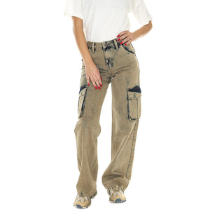 Go Kit Cargo Pant Go Acid Brown - Pantaloni Denim Jeans Donna Marroni W3BG19D4XY0-F1GX  GUESS ORIGINALS 