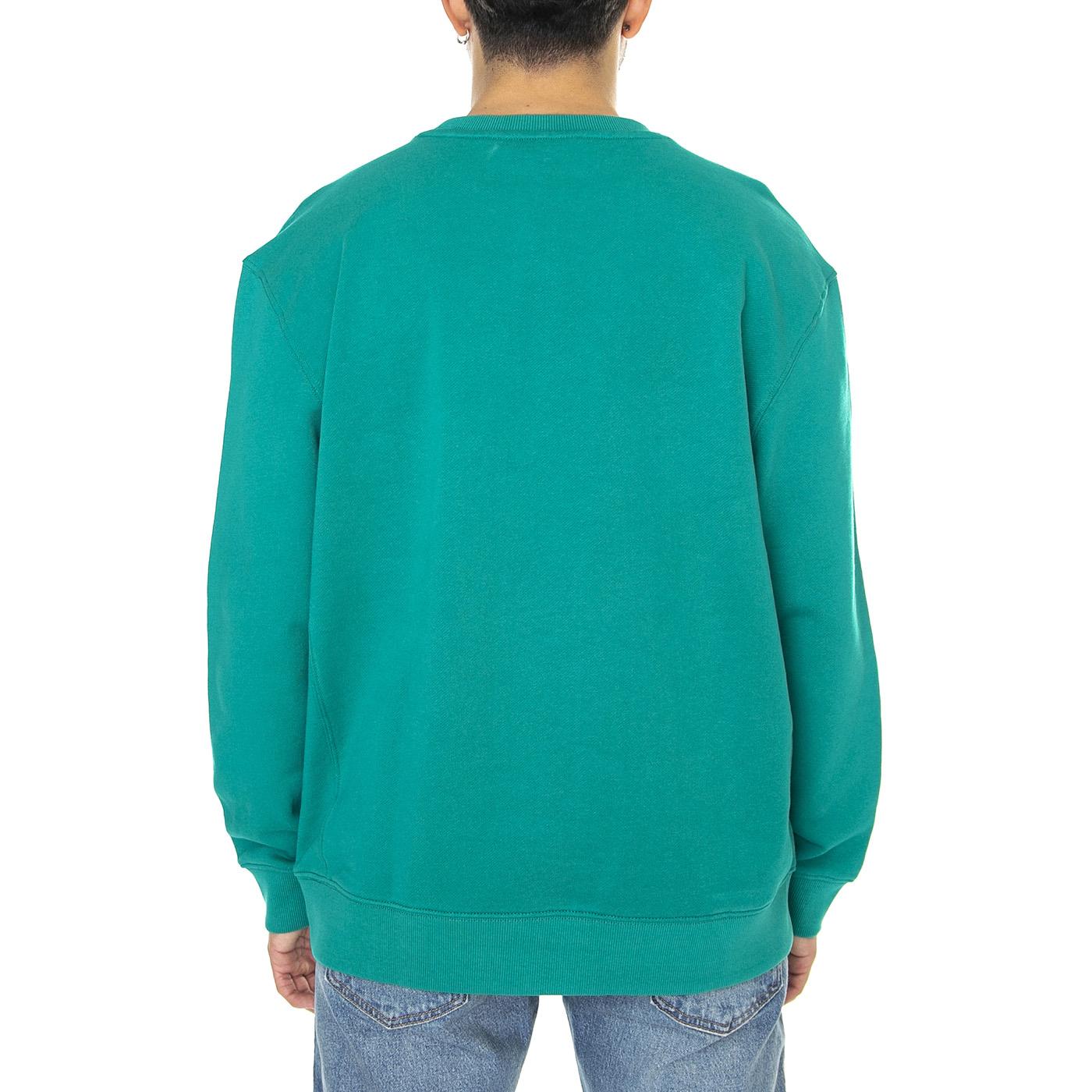 Plain Crew Sws Enigma Blue - Felpa Girocollo Uomo Verde L81IFWA12  LEE 