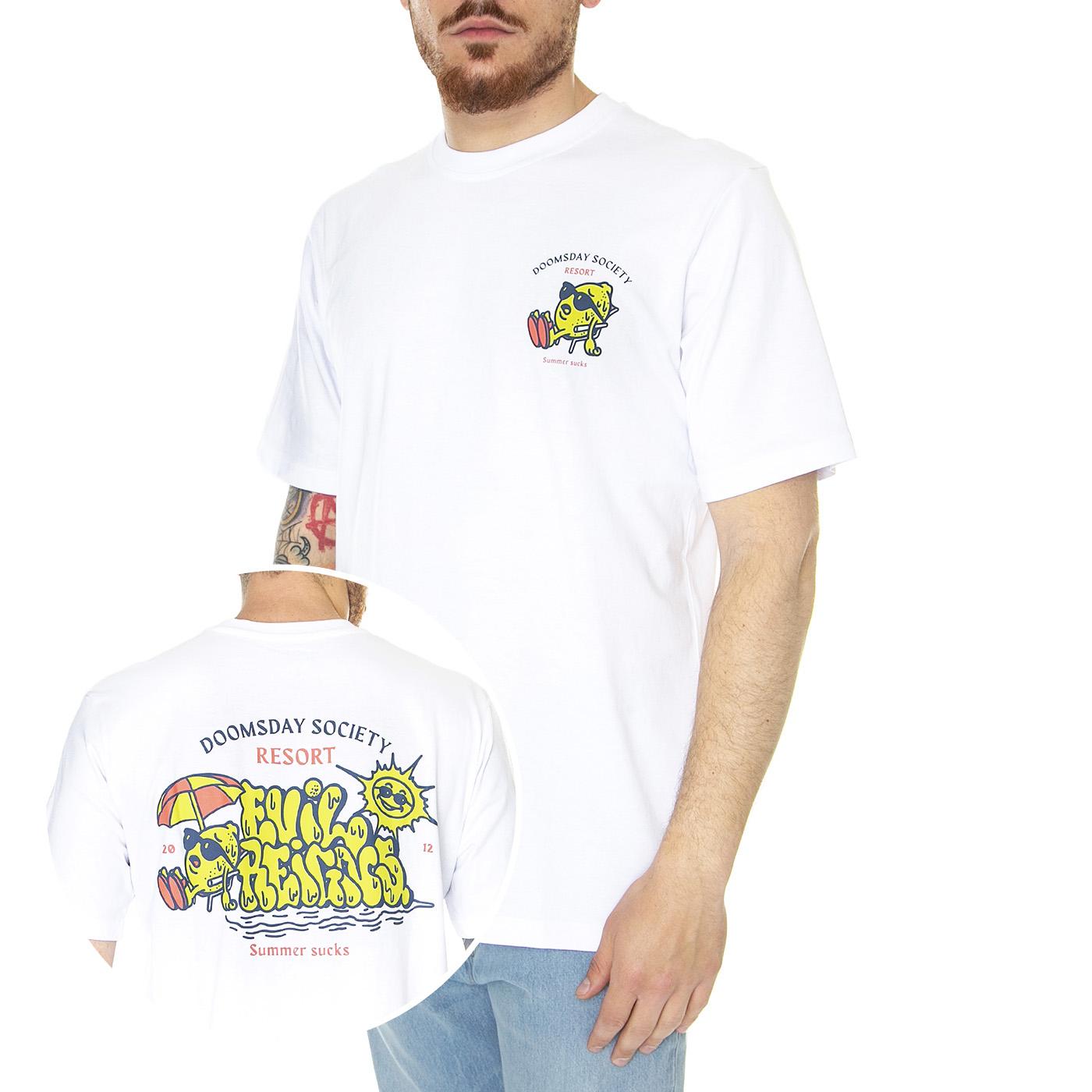 Summer Sucks T-Shirt White - Maglietta Girocollo Uomo Bianca TSH0368WHT  DOOMSDAY 