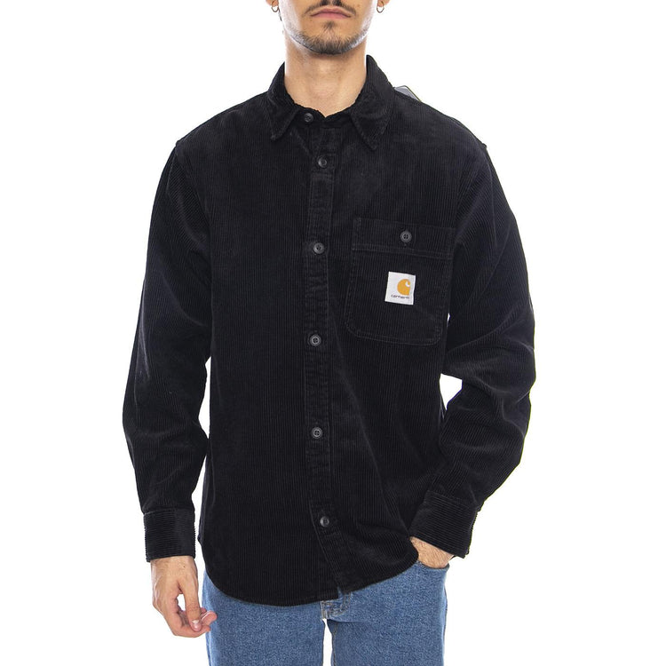 L/S Flint Shirt Black - Camicia Uomo Nera I035837.89XX  CARHARTT WIP 
