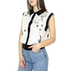 Stardust Vest Sweater Unbleached Multi - Gilet Donna Bianco 251810006-UBL  OBEY 