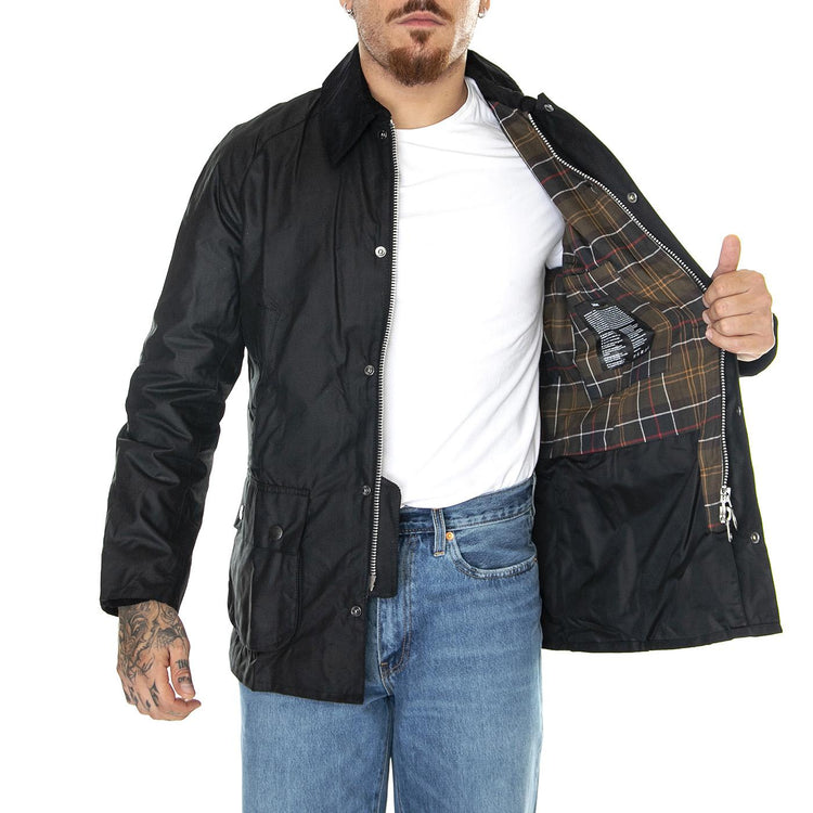 M's Ashby Wax Jacket Black / Classic - Giacca Invernale Uomo Nera MWX0339-BK72-FW23  BARBOUR 