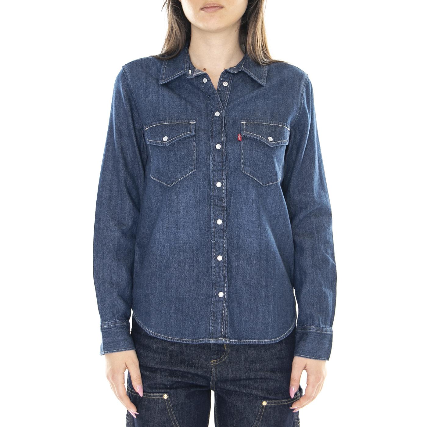 W' Essential Western Shirt Dark Blue - Camicia Denim Jeans Donna Blu 16786-0007-SS23  LEVIS 