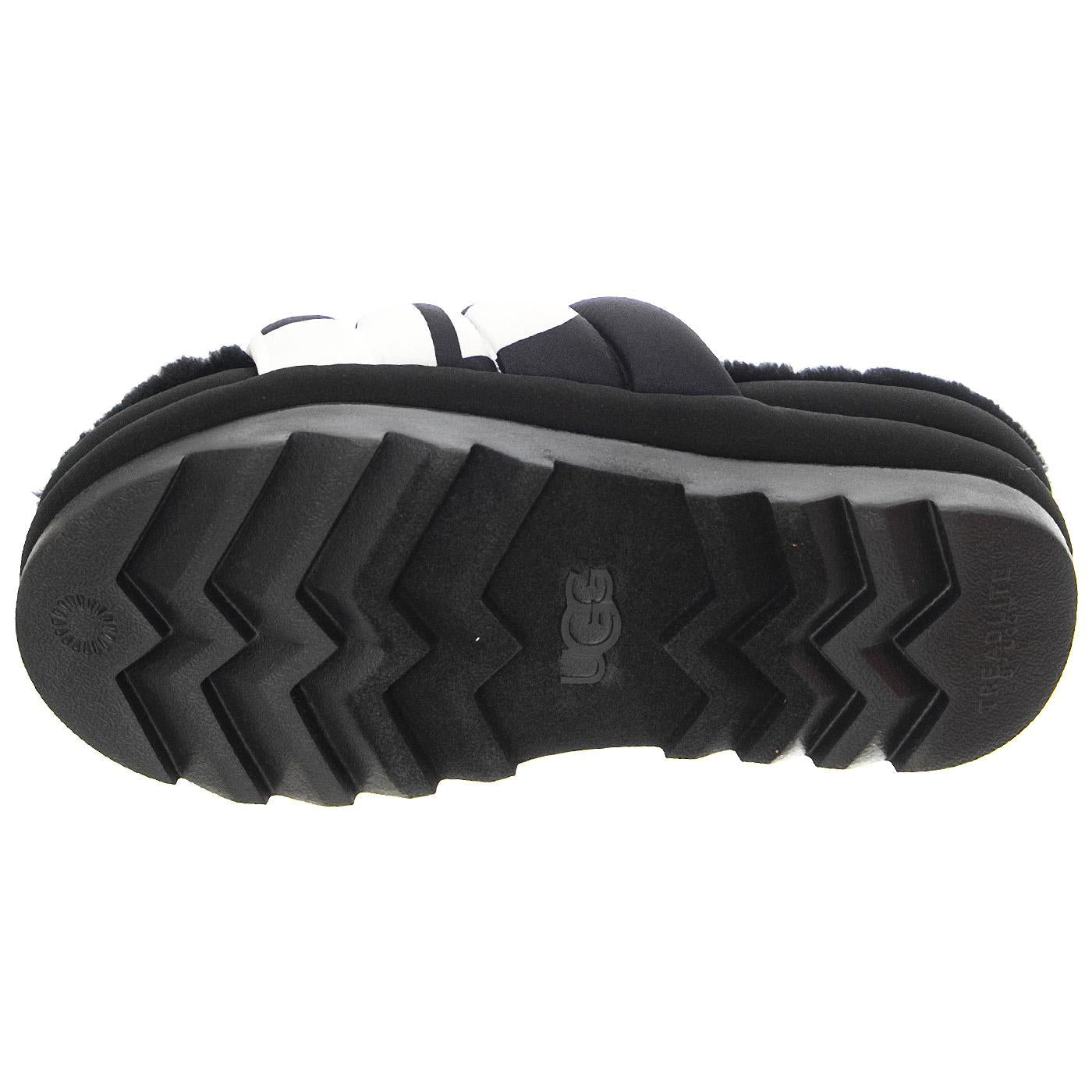 W' Maxi Suede Logo - Sandali / Ciabatte Donna Neri UGSPUFTSLLBK1127067W  UGG 