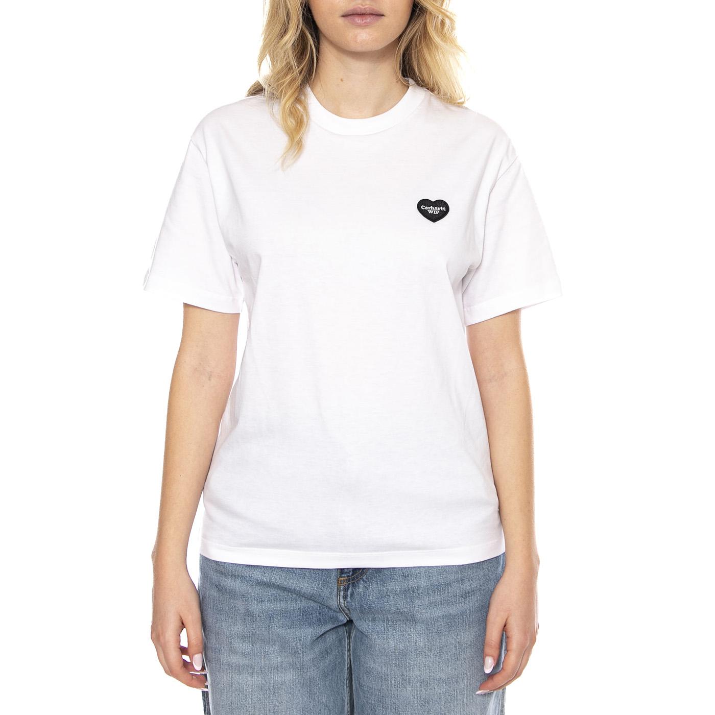 W Carhartt S/S Heart Patch T-Shirt - Bianca - Maglietta Donna I032318_00A_XX . CARHARTT WIP 