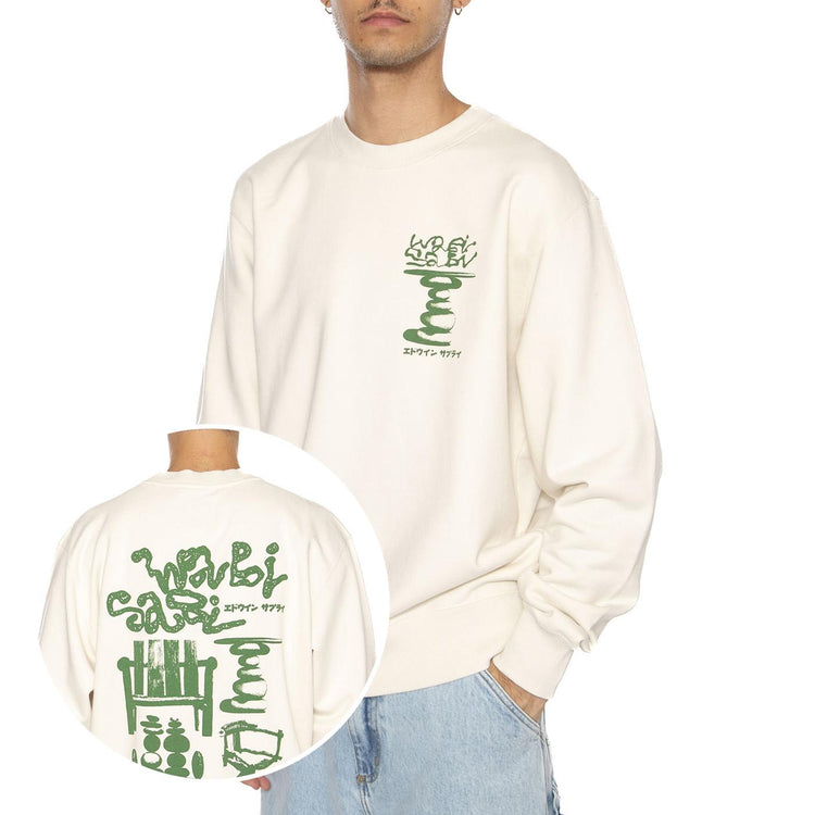 Embrace Imperfection Sweat Whisper White - Camicia Girocollo Uomo Beige I036082-WHW  EDWIN 