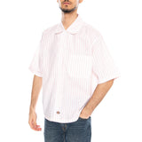 Venedocia Stripe Shirt White Stripe - Chemise à Manches Courtes Homme Blanc Homme DICKIES