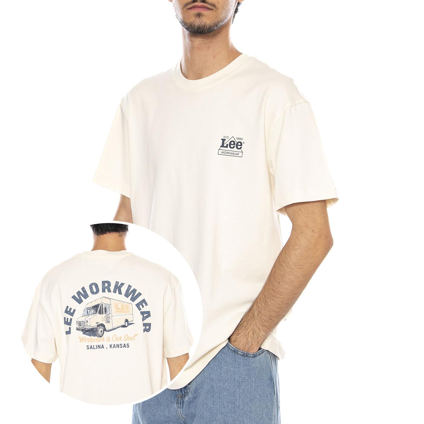 WW Graphic Tee Ecru - Maglietta Girocollo Uomo Panna 112370482  LEE 