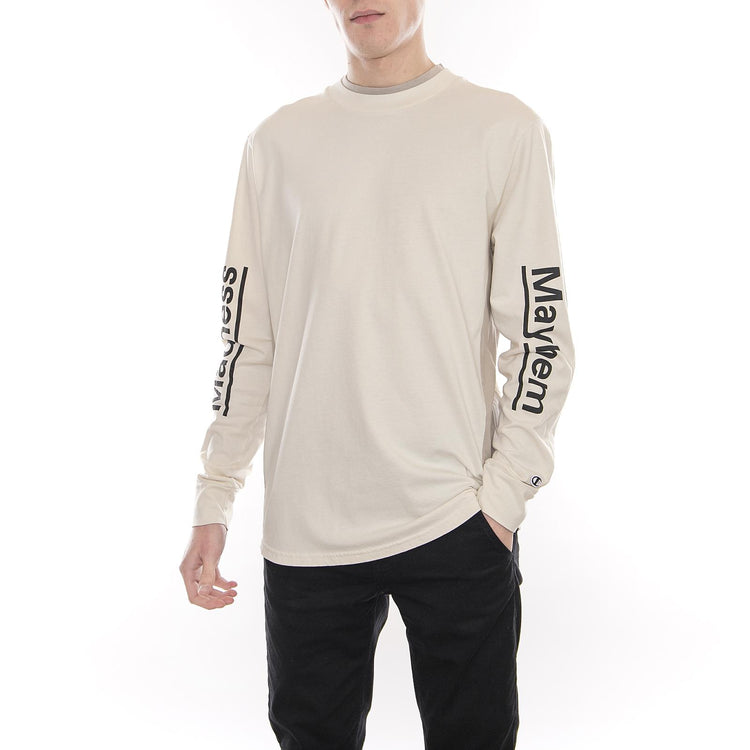 LONG SLEEVE CREWNECK T-SHIRT BEIGE 211883-YS040  CHAMPION 