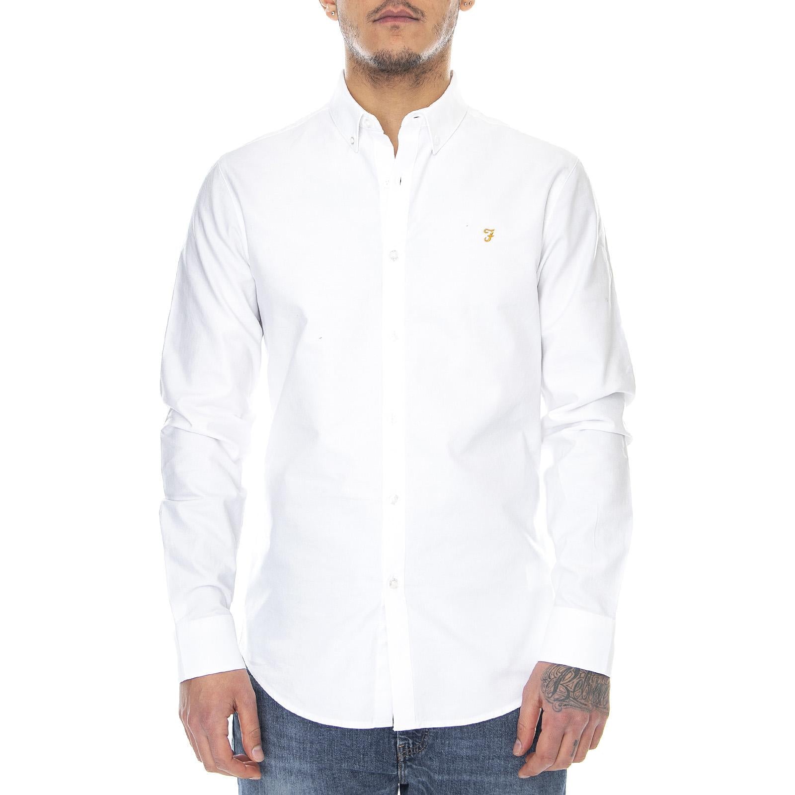 Brewer LS BD Shirt White - Camicia Uomo Bianca F4WSB060 104 FARAH 