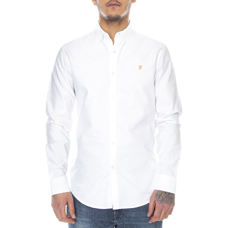 Brewer LS BD Shirt White - Camicia Uomo Bianca F4WSB060 104 FARAH 