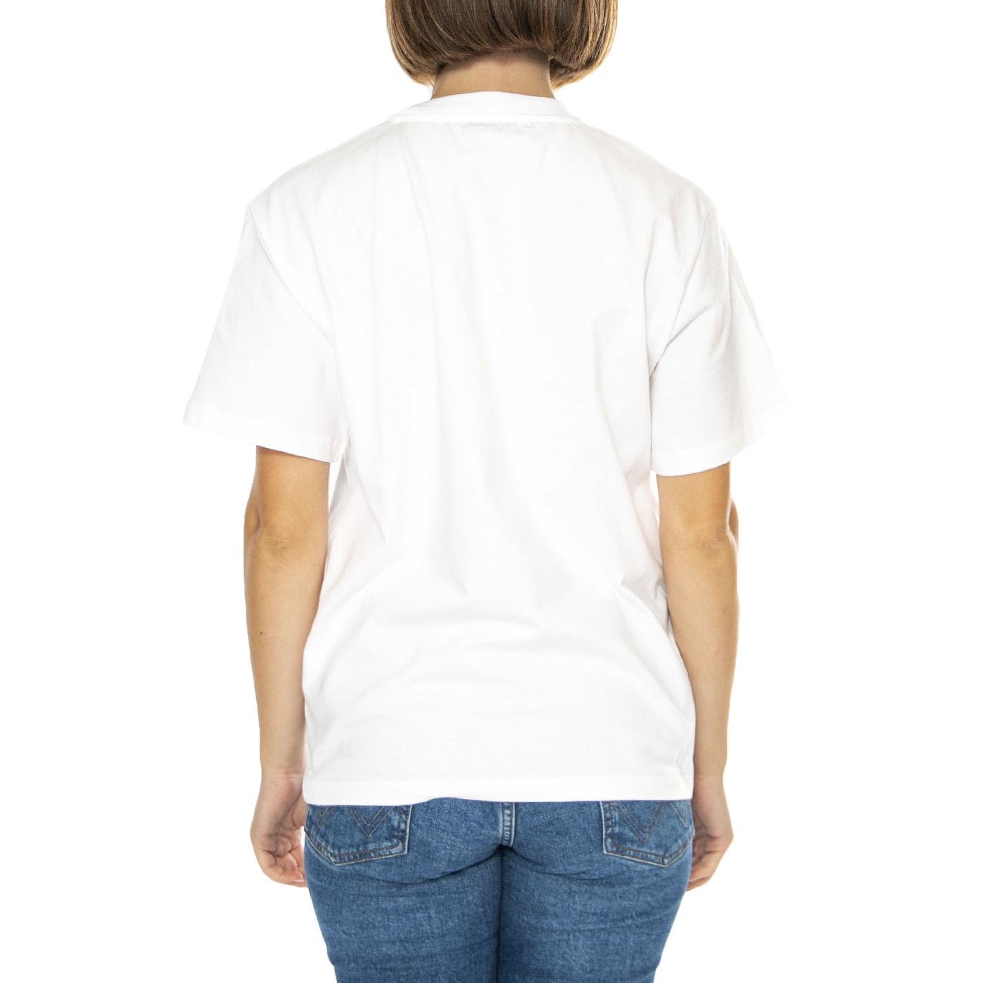 W' S/S Chase T-Shirt White / Gold - Maglietta Girocollo Donna Bianca I033045.00RXX  CARHARTT WIP 