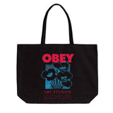 Obey Art Studio Flowers Tote Bag Black - Sac Tote Shopping Black ACCESSOIRES OBEY