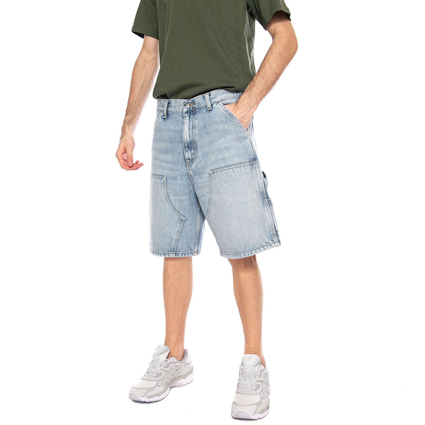 Double Knee Short Blue - Bermuda Denim Jeans Uomo Blu I034867 01WU CARHARTT WIP 