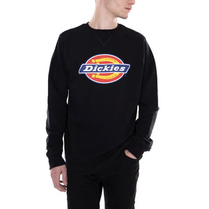 Harrison Fleece Crew-Neck Sweatshirt - Black - Felpa Girocollo Uomo Nera 02 200072-BK . DICKIES 
