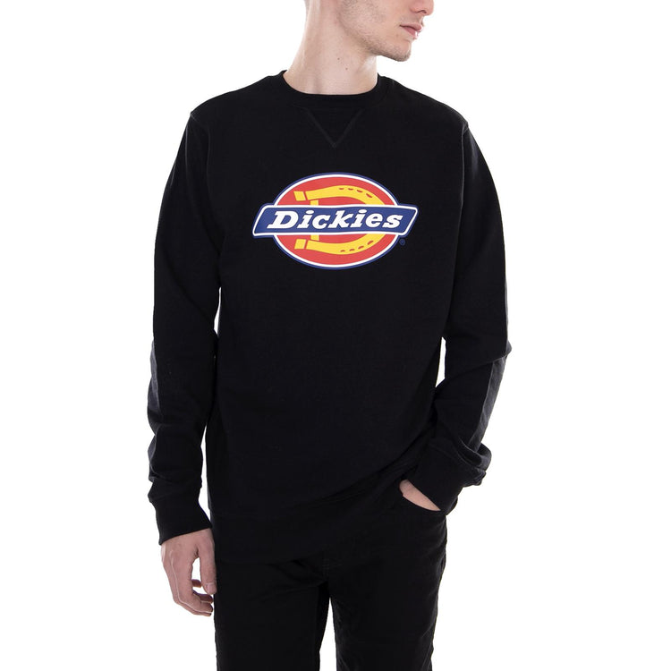 Harrison Fleece Crew-Neck Sweatshirt - Black - Felpa Girocollo Uomo Nera 02 200072-BK . DICKIES 