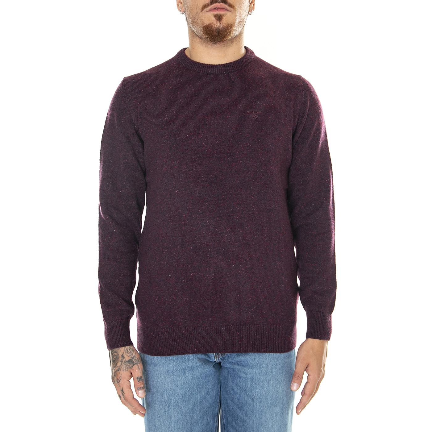 M's Essential Tisbury Crew Fig - Maglione Girocollo Uomo Viola MKN0844-PU98-FW23  BARBOUR 