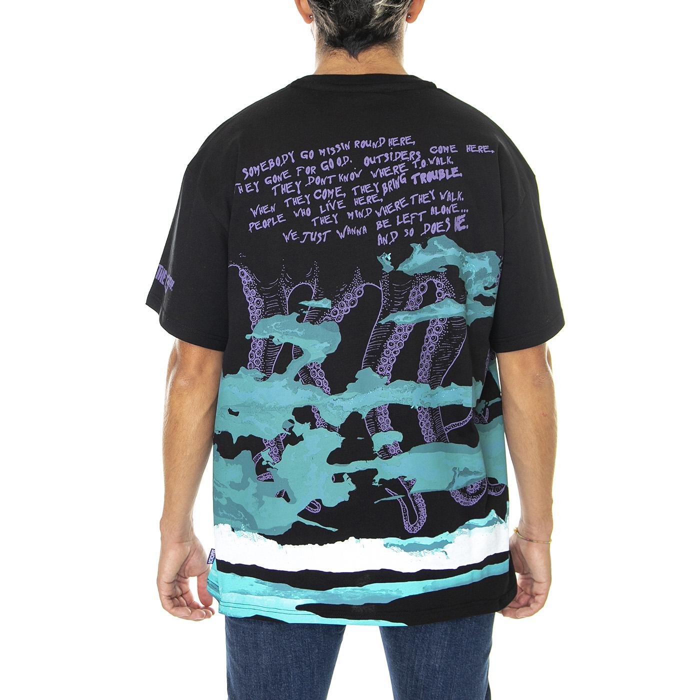 Jason Octopus River Tee Black - Maglietta Girocollo Uomo Nera 22WOTS80-BLACK  OCTOPUS 